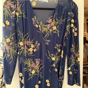 Reformation Navy Floral Dress